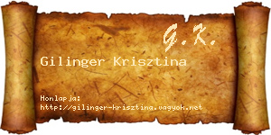 Gilinger Krisztina névjegykártya